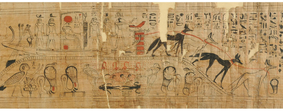 Solar Boat Ra Anubis Jackals Funerary Papyrus Djehutymes Museo Egizio Torino